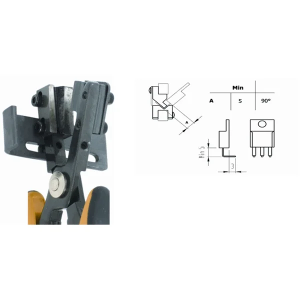 Zum gleichzeitigen Schneiden und Abwinkeln von Bauteilpins. ESD. Klingenstärke 5 mm, Länge 158 mm – CP-PN5040-90D