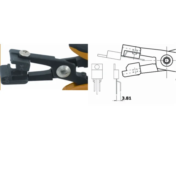 Zange zum Umformen der Seitenstifte von TO 220 & TO 247, Raster 5,08 mm. ESD. Klingenstärke 5 mm… – CP-PN5050-16D