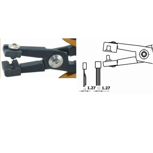 Zange zum Umformen des zentralen Stifts von TO92, Raster 1,27 mm. ESD. Klingenstärke 5,0 mm, Länge… – CP-PN5050-25D