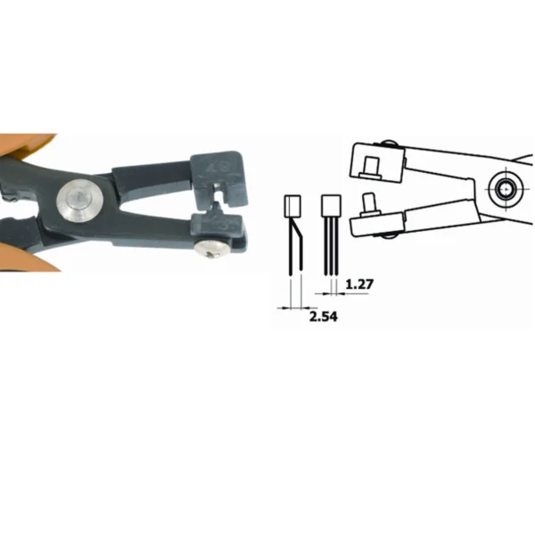 Zange zum Umformen des zentralen Stifts von TO 92, Raster 2,54 mm. ESD. Klingenstärke 5 mm, Länge… – CP-PN5050-49D