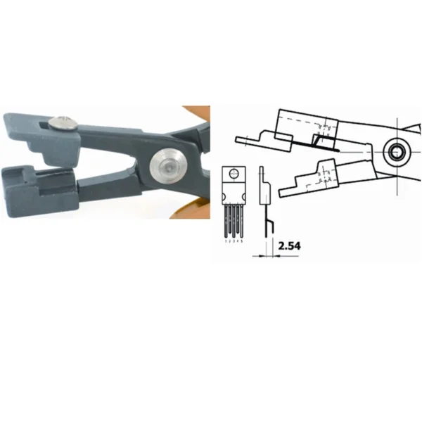 Zange zum Umformen von Stiften 2-4 von TO220, Raster 2,54 mm. ESD. Klingenstärke 5,0 mm, Länge… – CP-PN5050-53D