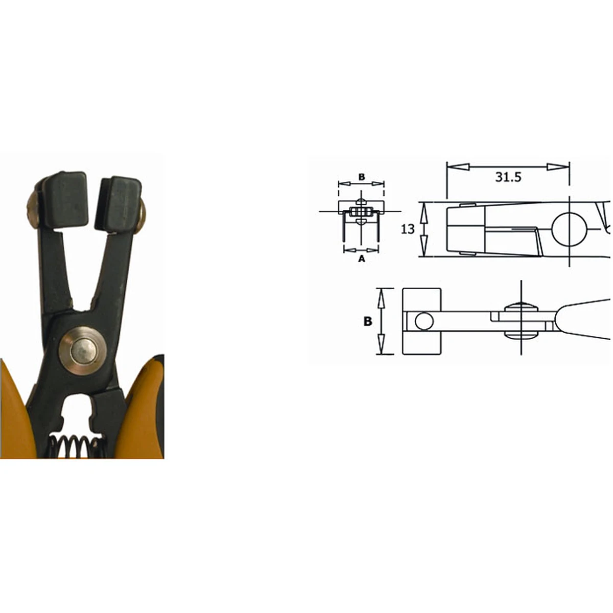 Formt den Bauteilpin in U-Form. A= 12,70 mm. ESD. Länge 150 mm. – CP-PPR5002D