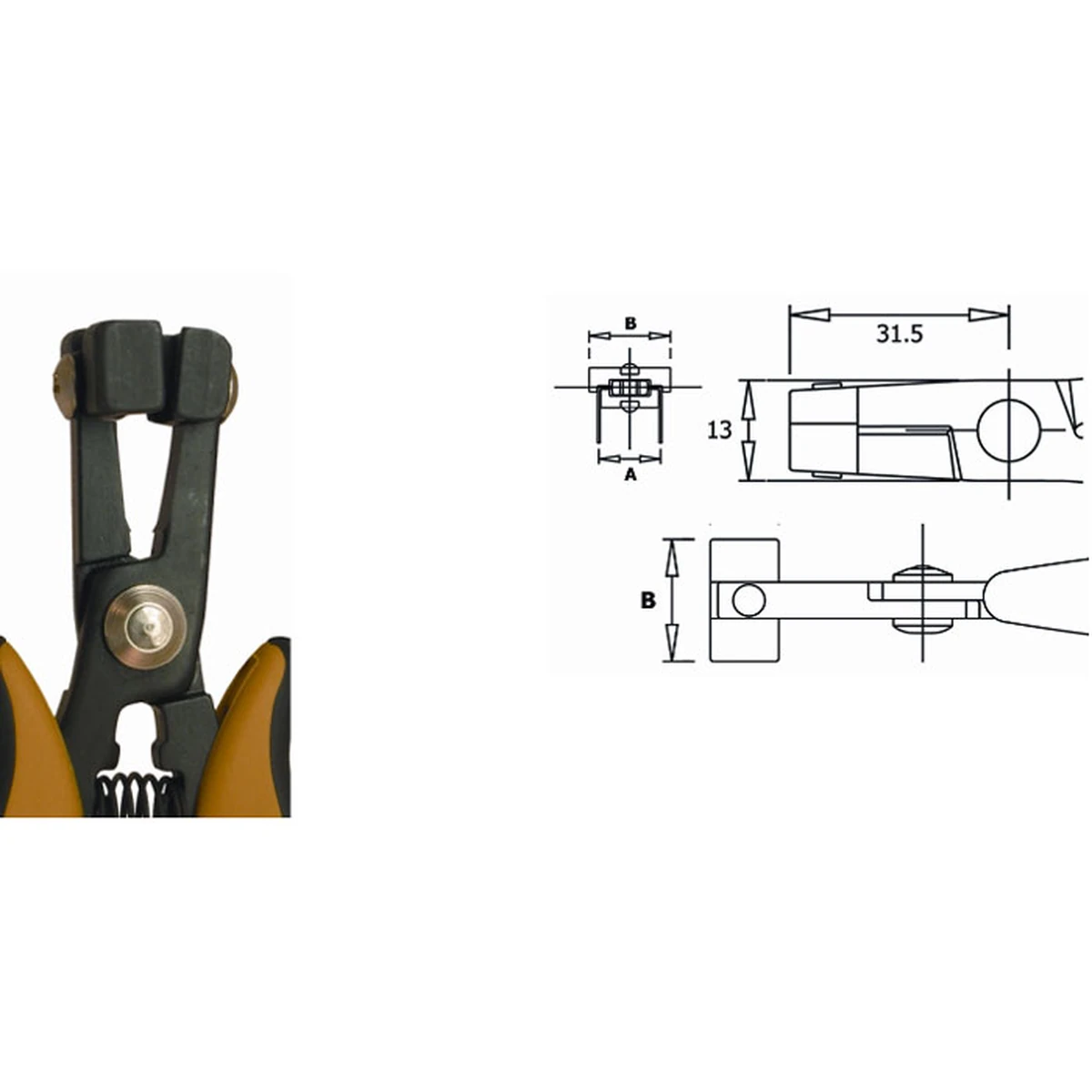 Formt den Bauteilpin in U-Form. A= 15,24 mm. ESD. Länge 150 mm. – CP-PPR5003D