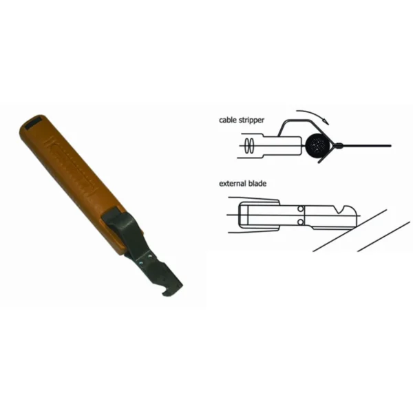 Kabelstripper mit verstellbarer Klinge für 8-28 mm Kabel, und zusätzlichem Messer für Längsschnitt… – CP-SC4-2C
