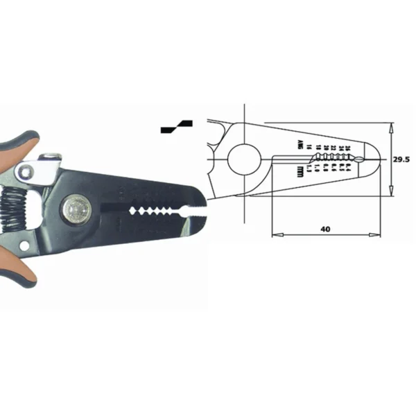Kann als Schere, Kabelstripper und Zange verwendet werden. Für Ø 0,4-1,3 mm (26-16 AWG). Länge 165… – CP-CSP30.7