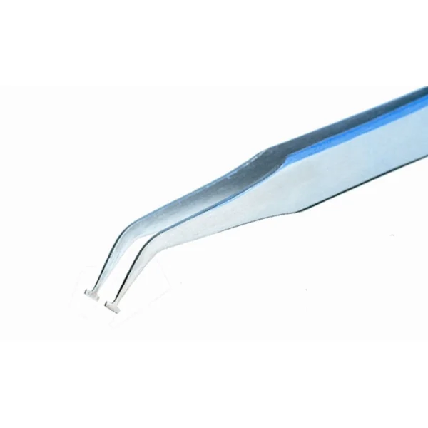 Pinzette mit abgewinkelten Spitzen, zum Greifen von SMD-Komponenten, Länge 120 mm – CP-105