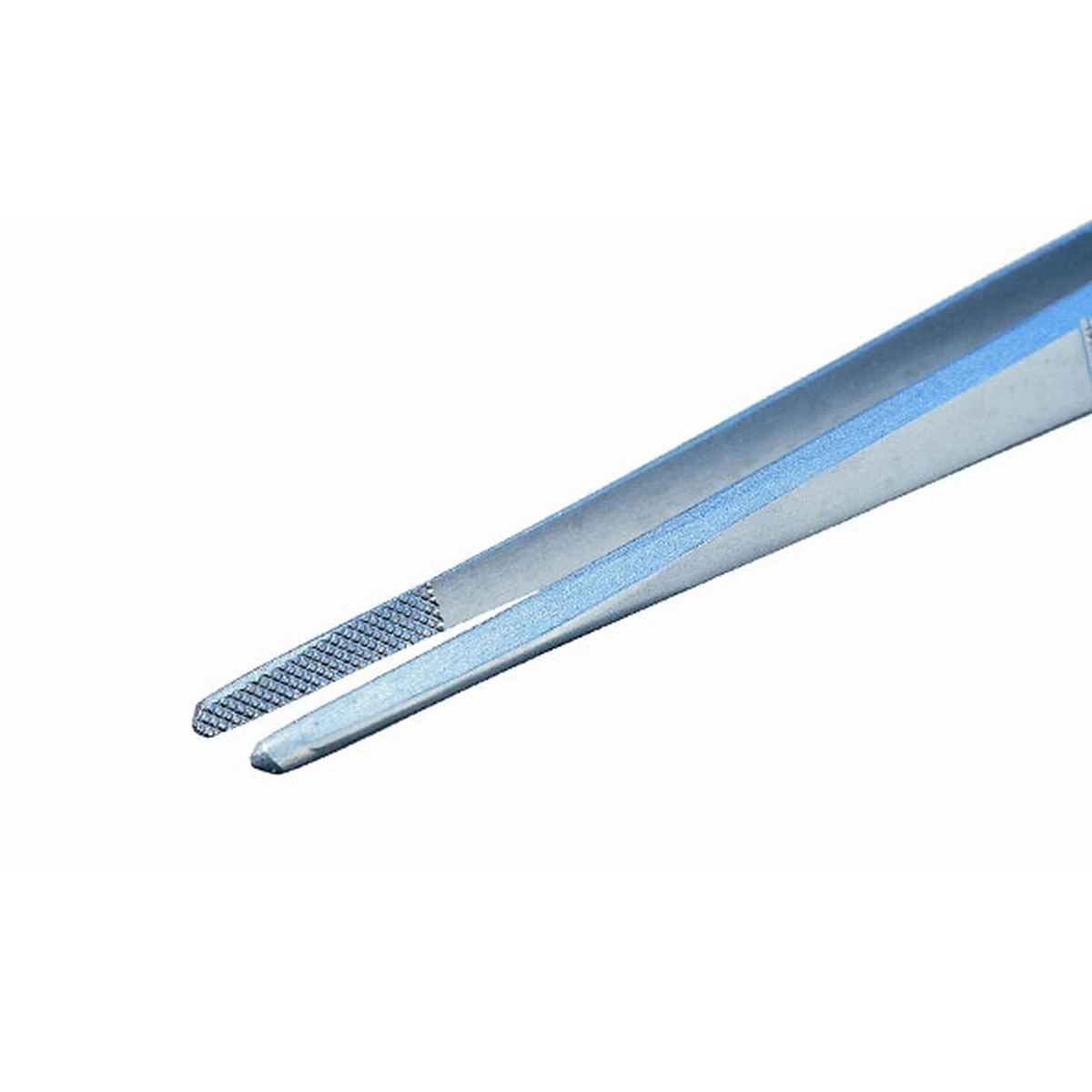 Pinzette mit gebogenen, gezahnten Spitzen, für festen Griff, Länge 160 mm – CP-233