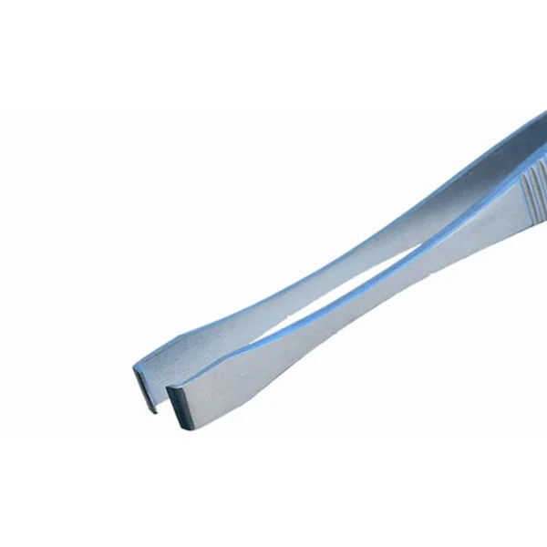Pinzette mit flachen, nach innen abgewinkelten Spitzen, zum Extrahieren von Bauteilen, Länge 145 mm – CP-575