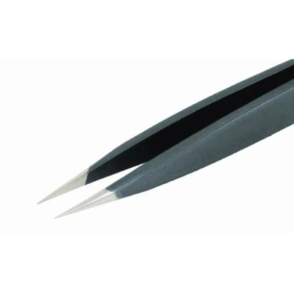 Pinzette mit flachen, breiten Spitzen, Länge 120 mm, ESD – CP-00-ESD