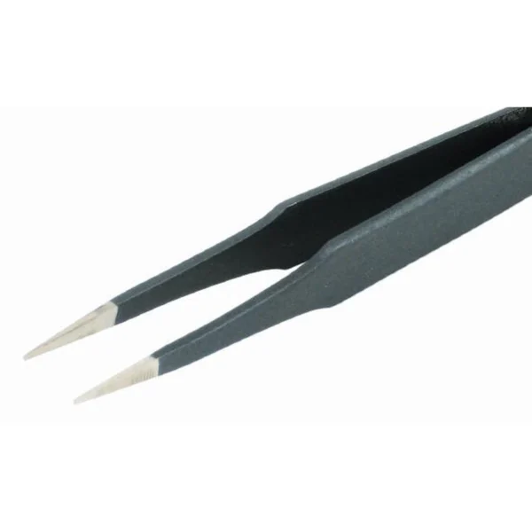 Pinzette mit scharfen, festen Spitzen, Länge 120 mm, ESD. – CP-2-ESD