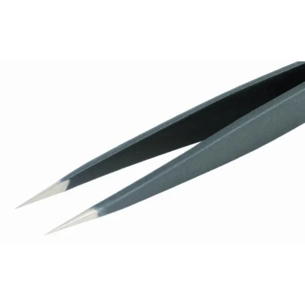 Pinzette mit festen und flachen Spitzen, ideal für Mikroelemente, Länge 120 mm, ESD. – CP-3-ESD