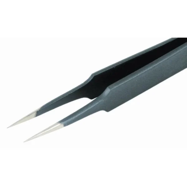 Pinzette mit sehr feinen und scharfen Spitzen, ideal für Arbeiten mit SMD-Bauteilen, Länge 110 mm… – CP-5-ESD