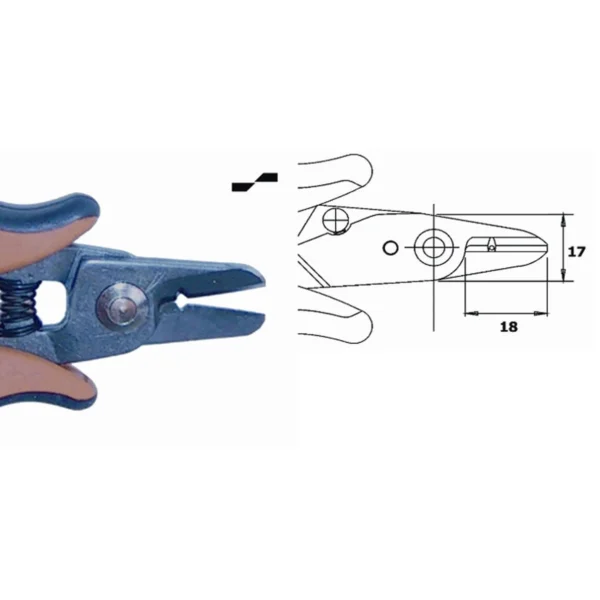 Kann als Schere (Ø 1.3mm-16 AWG) und als Kabelstripper (0,4mm-26 AWG) verwendet werden. Länge 144 mm – CP-CSF30