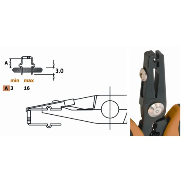 Zum gleichzeitigen Schneiden und Abwinkeln von Bauteilpins. ESD. Klingenstärke 5 mm, Länge 150 mm – CP-PNR5000D