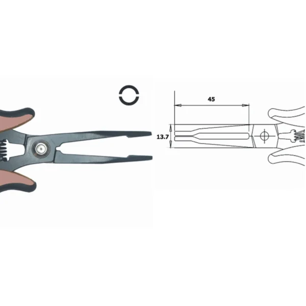 Zum Einsetzen der Kontakte in multipolare Anschlüsse, ergonomischer Griff. Maße 12-16, Länge 170 mm. – CP-PPN05NB