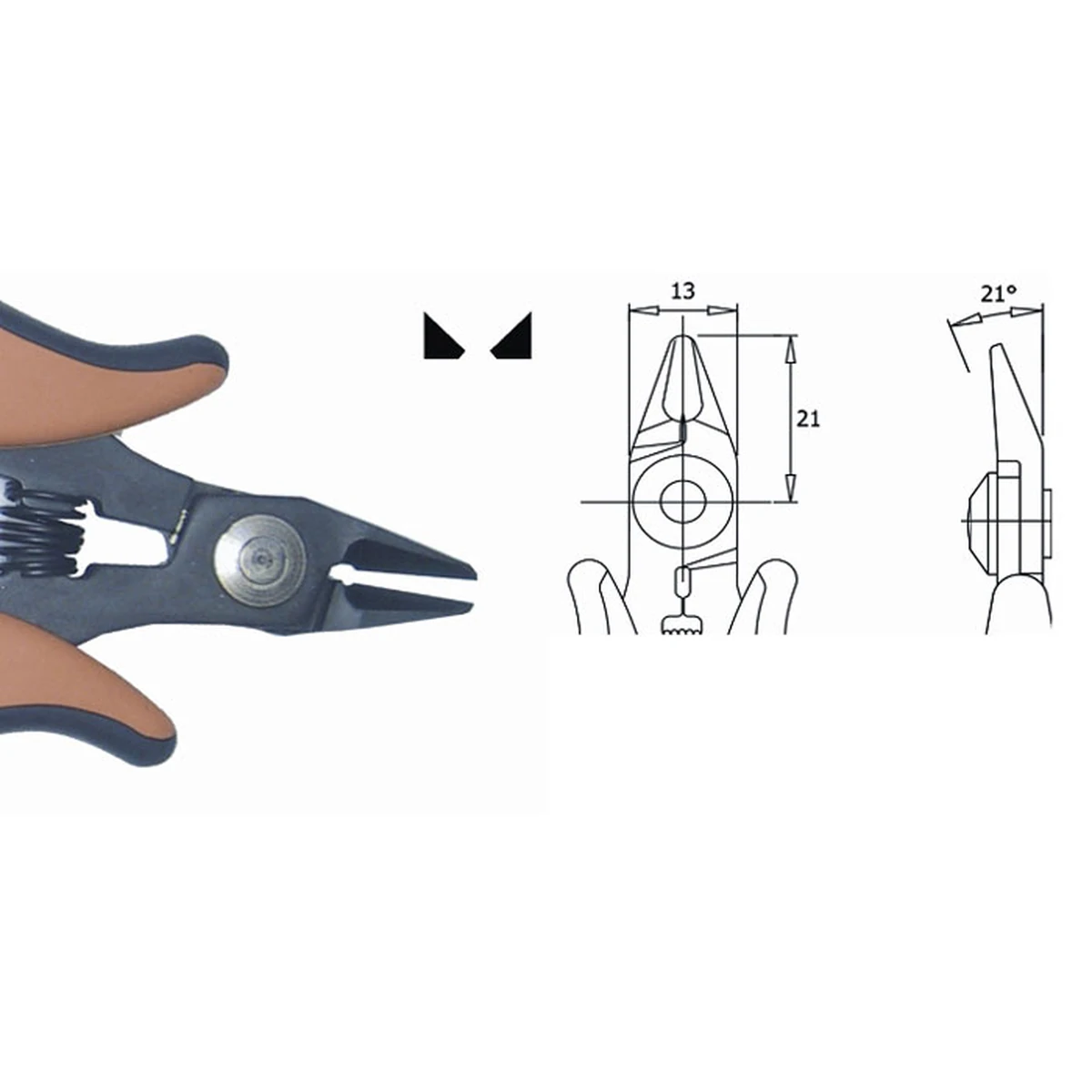 Klingenstärke 5,0 mm. Werkzeuglänge 138 mm. Kupferdraht 1,30 mm. – CP-TR5000PA