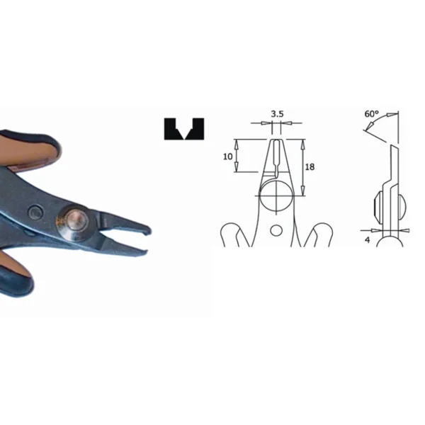 Für schwer erreichbare Bereiche einsetzbar. Klingenstärke 2,0 mm. Länge 132 mm. Kupferdraht 0,64 mm. – CP-TR20VMD