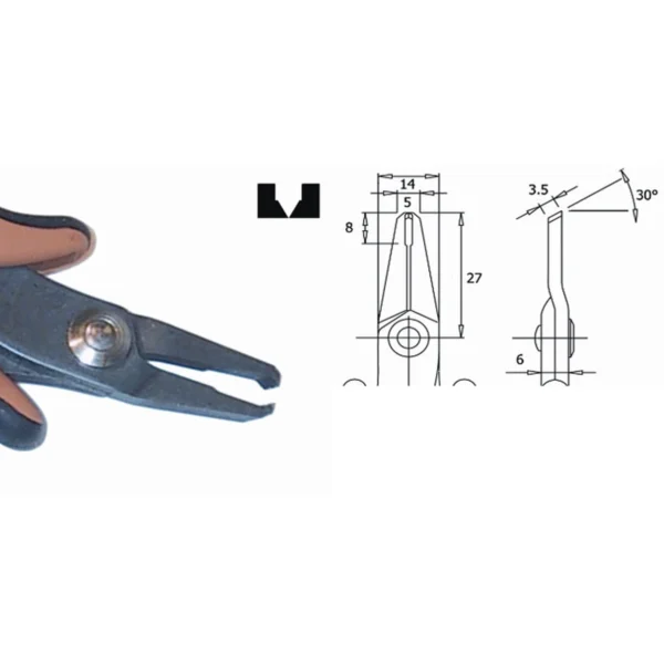 Für schwer erreichbare Bereiche einsetzbar. Klingenstärke 3,0 mm. Werkzeuglänge 144 mm. Kupferdraht… – CP-TR30V